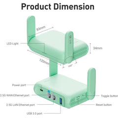 Wireless 7 Portable Travel Router 2.5G Ethernet Pocket WiFi VPN for Mobile Car RV Cruise-Best Promotion