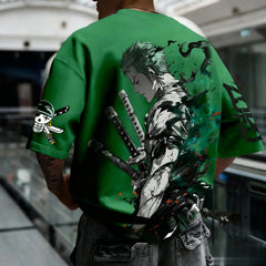 Summer Y2k Anime One Piece Zoro Graphic T-shirt Men Women Oversized Casual Short Sleeve Tees Tops Streetwear Fashion 2025 Unisex