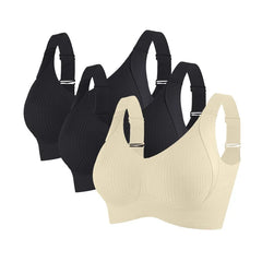 3pcs/set Women's Push-Up Bra Non-Wire Lift Bra Seamless Underwear