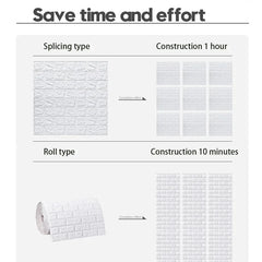 3D Foam Brick Wall Panels Stickers Self Adhesive Waterproof Living