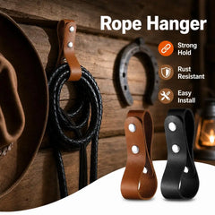 Equestrian Leather Whip Hanger Belt Loop Secure Snap Fastener Strap for Horse Riding Crops & Tack Room Organization