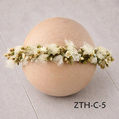 Floral Newborn Headbands for Photography Props Handmade Infant Girl Flower Wreath Baby Headband Newborn Photoshoot, Accessories