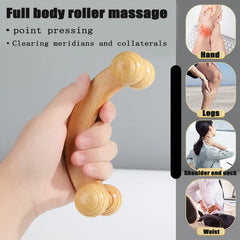 Wooden Massager Manual Roller Neck Back Waist Massage Tool Portable Meridian Dredging Massager Relax Leg Body Massage for Face