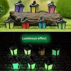 6pcs Garden Miniature Decorative Stakes, Glow-in-the-Dark, Bonsai Mini Decorations, Party Crafts
