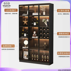 Mini Wine Cabinet Coffee Bar Cabinet for Living Room Home Decor Liquor Display Storage Furniture Wooden Beverage Cooler with