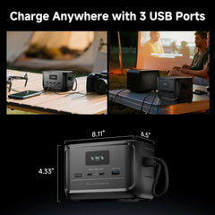 ALLPOWERS 31000mAh SOLAX P100 Portable Power Station 99.2wh Solar Generator with USB-C USB-A Outlet for Camping Home RVs Hunting