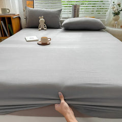 100% Cotton Fitted Bed Sheet with 360 Elastic Band Bedsheet Bedspread