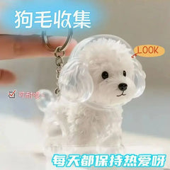 Dog Hair Storage Cute Pendant Keychain Bag Pendant Couple Car Key Chains Jewelry Souvenir Collection Gift Decoration Accessories