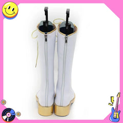 Hot Aesthetic White Leather Cosplay Boots - Halloween Comic-con Carnival Role Play Shoes