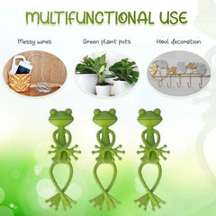 1/3/5pcs Green Frog Shaped Plant Clips DIY Flowers Vines Stem Holder