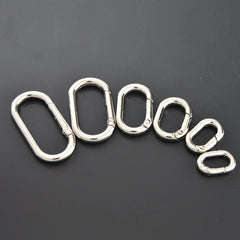 5pcs Metal Oval O Ring Spring Clasp Openable Round Carabiner Keychain Clips Hook Dog Chain DIY Jewelry Buckle