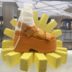 11CM High Platform Sandals Women Summer Hidden Heel Casual Mules Shoes Female Outside Beach Slipper Breathable Chunky Sneakers