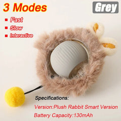 New Cat Interactive Ball Toy Automatic Rolling Ball Faux Tail Rechargeable Smart Pet Electric Toy Dog Cat Training Imitate Mouse