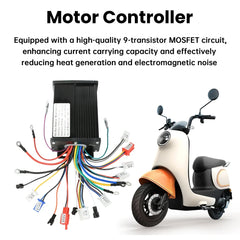 36V 48V 64V 450W 22-25A Electric Scooter E-Bike Sine Wave Brushless Motor Controller Triple-Mode Silent HY3208 MOS Transistor