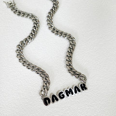Customized Stainless Steel Painting  Color Name Necklace With 1.2CM Stainless Steel Cuban Chain  for Men /Women Hip Hop Jewelry