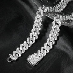 3pcs Cuban Chain Watch for Men Hip Hop Miami Curb Iced Out Paved