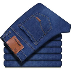   2025 Men NEW Men's Fashion Business Jeans Classic Style Casual Stretch Slim Jean Pants Male Brand Denim Trousers Black Blue Me