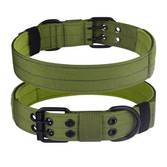 Tactical Dog Collar, Heavy Duty Nylon Dog Collar with Double Buckle, Adjustable Military Dog Collar for Medium Large Dogs