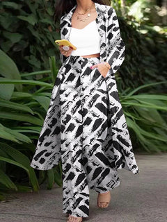 ZANZEA Fashion Autumn Long Sleeve Shirt 2PCS Women Suits Matching Sets Solid Loose Pant Sets Casual Wide Leg Trousers Oversized