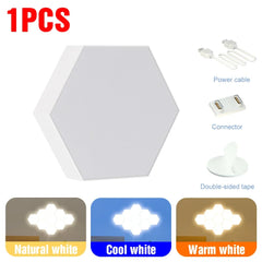 LED Night Light Honeycomb Hexagon Modular Quantum Lamp DIY Creative Modern Wall Lights Bedroom Decoration USB DC5V Touch Dimming