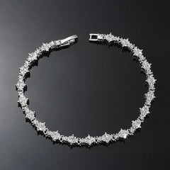 Round Stone Star Cubic Zirconia Bracelet Hip-Hop Jewelry For Men Shiny Elegant Fashion Accessory Classic  Gift For Birthday