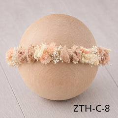 Floral Newborn Headbands for Photography Props Handmade Infant Girl Flower Wreath Baby Headband Newborn Photoshoot, Accessories