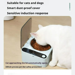 The latest smart cat bowl automatic induction opening lid ABS dustproof, insect-proof and moisture-proof pet products