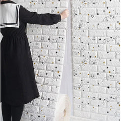70cmx1/5/10m 3D Wallpaper Decoration Self-Adhesive Antique Foam Brick