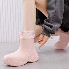 2025 New Women Rain Boots Autumn Platform Shoes Waterproof Kitchen Shoes Comfortable Female Ankle Boot EVA Windproof Women Boots