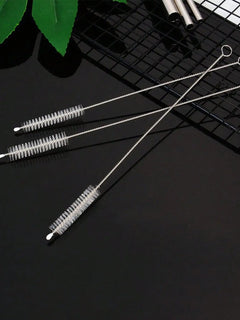 10pcs Straw Cleaning Brush, Stainless Steel Small Brush, Can Be Used To Clean Crevices, Teapots, Straws, And Baby Bottles.