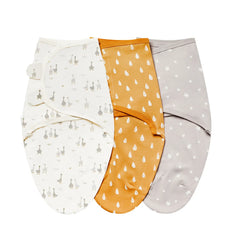 3Pcs Cute Newborn Baby Blankets Swaddles Set 100%Cotton Boys Girls Adjustable Swaddle Infant Swaddle for 0-6 Month