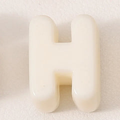 20pcs Beige Acrylic Large Hole Letter Loose Beads DIY Necklace
