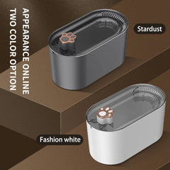 3L LED Cat Water Fountain™ Intelligent USB Electric Mute Drinker – Ultra-Quiet Pump, Powerful Filter, Gray & White | FlipStylez LLC®
