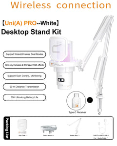 COMICA Uni Pro Wireless USB Gaming Microphone for PC Laptop Smartphone Noise Cancellation Condenser Mic with RGB Lights