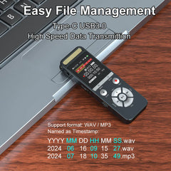 Professional Voice Recorder 9126KBPS Hi-Res Audio for Interview Meeting Lecture Evidence Collection Noise Reduction AI Recorder