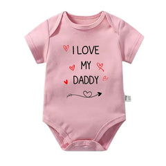 I Love My Daddy Toddler Boys Girls Summer Short Sleeve Bodysuit Gender Neutral Baby Romper Infant Clothes Father's Day Best Gift