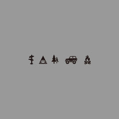 Camping Icons Outdoor Campfire Hiking Die Cut Vinyl Decal Sticker for