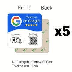NTAG215 Programmable NFC Standing Card Editable 13.56MHz QR Code Google Review Square Table Display Card for Business