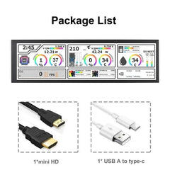 11.3/7.84/8.8 Inch Portable Monitor Long Stretched Strip Display 1920x440 IPS LCD Screen for Raspberry Pi AIDA64 PC Laptop