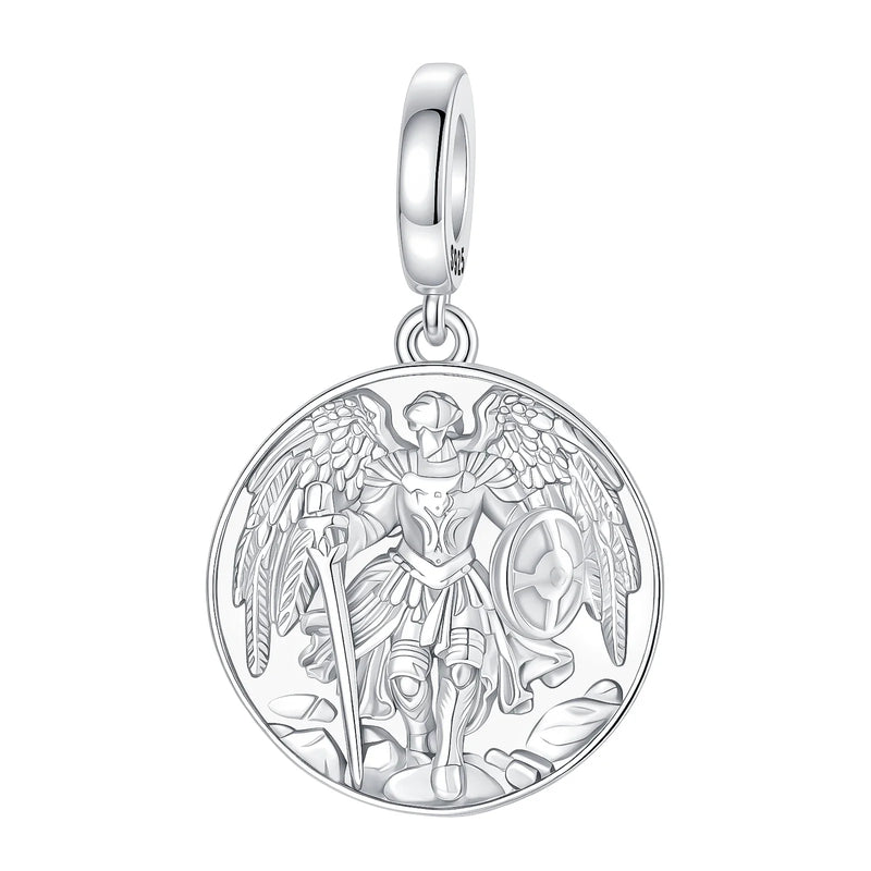 925 Sterling Silver Archangel St. Michael Warrior Angel Pendant Symbol Charm Fit Original Charm Bracelets Women DIY Jewelry Gift