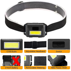 Camping Led Mini Headlights Portable Cob Headlamps Waterproof Head
