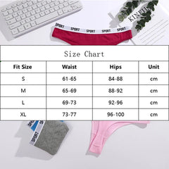 FINETOO 4PCS/Set Women Sexy Cotton Thongs For Women Sport Brand String Underwear Female Soft Coton Tangas Woman Thong Tanga