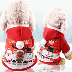 Dog Hoodies Christmas Halloween Dog Holiday Sweater Coat Puppy Snow Elk Reindeer Snowman Cosplay Clothes for Dog Pet Cat Costume