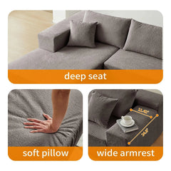 104" Sectional Sofa Boucle L-Shape Chaise High-Density Foam Living Room Set Right Hand Lounge Couch Apartment Office, Customized