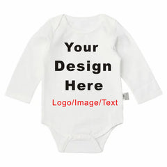 DIY YOUR Deisng Newborn Customization Bodysuit Long Sleeve & Short Sleeve Jumpsuit Simple CUSTOM TEXT Baby Romper