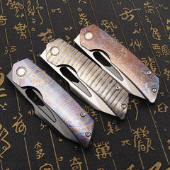 Folding Knife M390 Steel Titanium Alloy Handle Outdoor Survival Camping Portable EDC Collection Tool for Play