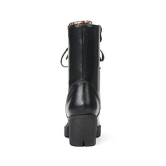 SIMLOVEYO Rubber Lace Up Black Autumn Chunky Boots big size 46 Ankle Boots Women Platform Shoes Ladies shoes women shoes Hot