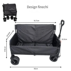Outdoor Travel Seated Camping Cart Hiking Convenient Relaxing Large Capacity Loadable Trolley Outdoor Transported Multi Tools