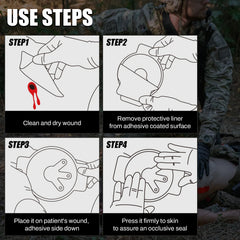 Rhino Rescue Chest Seal Medical Prevent Puncture Wounds Dressing Pneumothorax Emergency First Aid Trauma