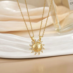 LATS New Stainless Steel Magnetic Sun Moon Couple Necklace Fashion Chain for Men and Women Good Friend Gifts Trend Jewelry